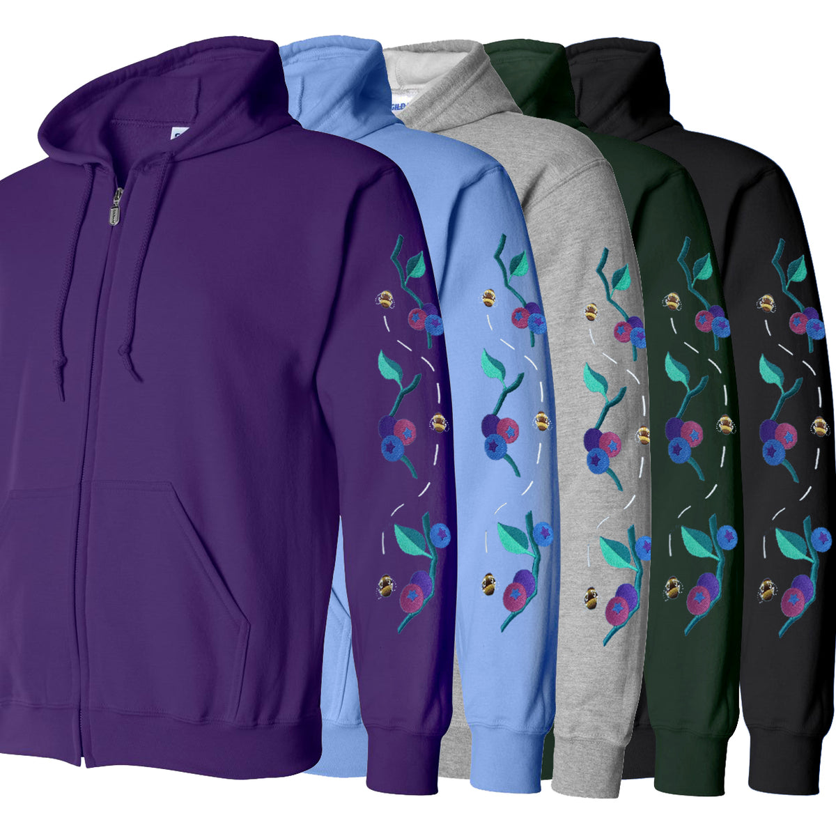 "Bee Berry" Zip Sweatshirt
