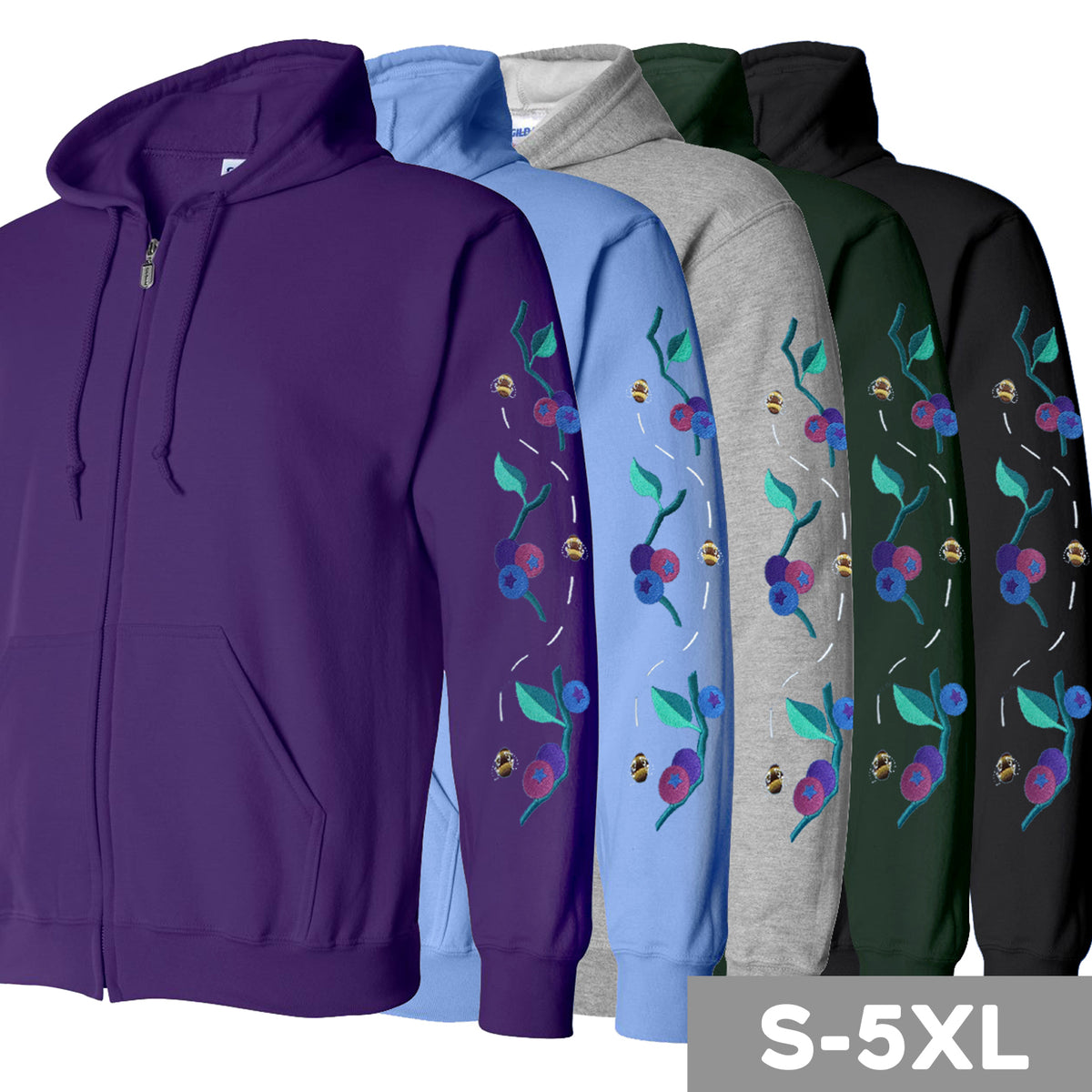 "Bee Berry" Zip Sweatshirt