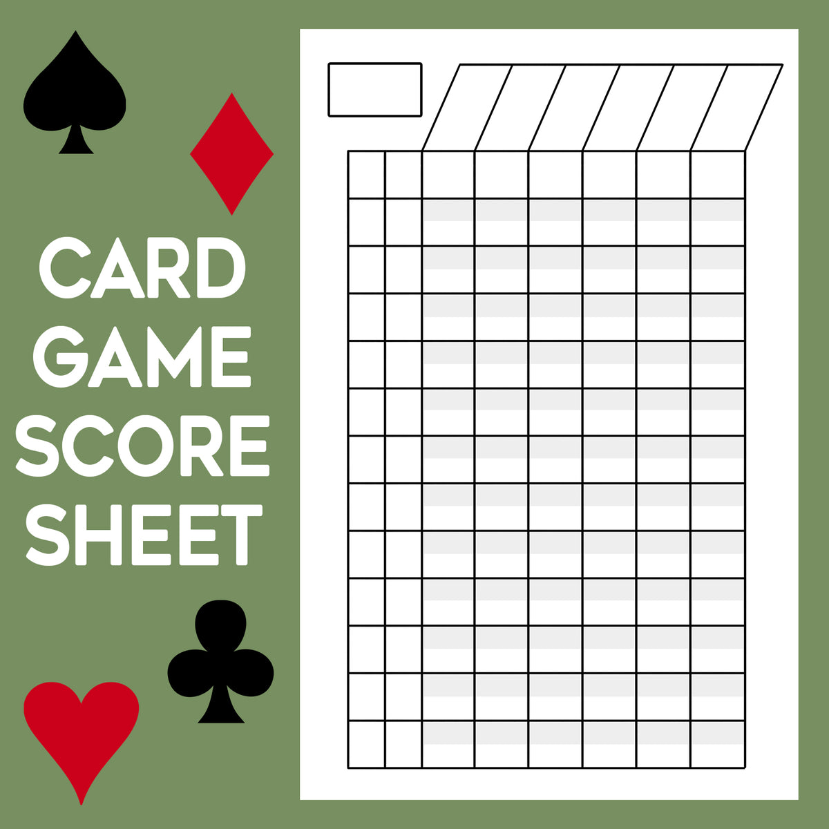 FREE Card Game Score Sheet – Digital Download