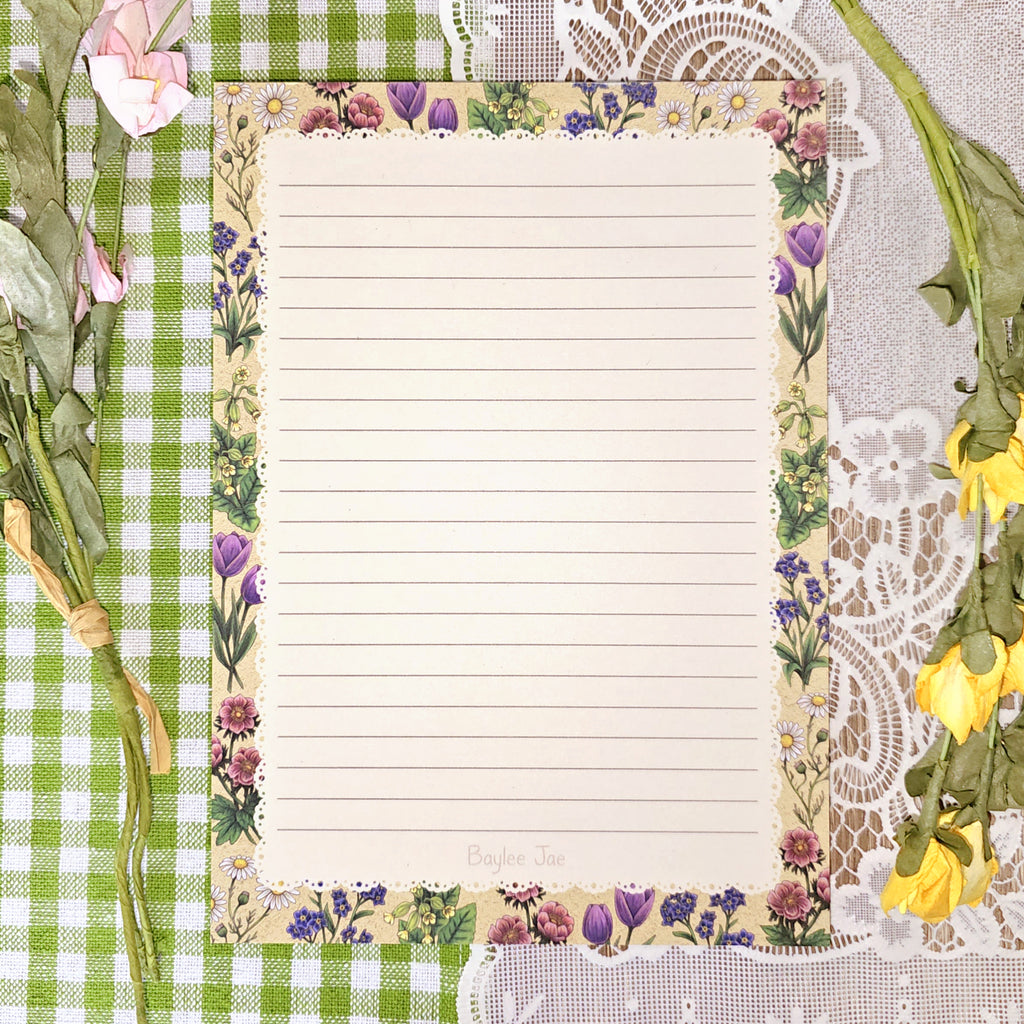 "Dainty Flowers" Notepad