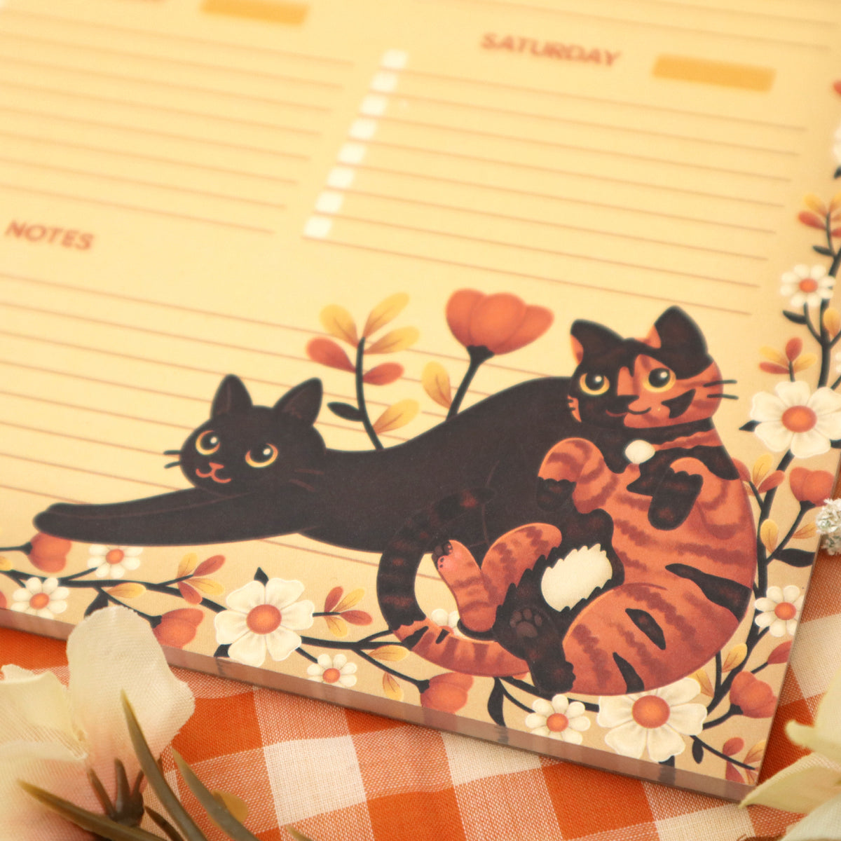 &quot;Floral Cats&quot; Weekly Planner Pad