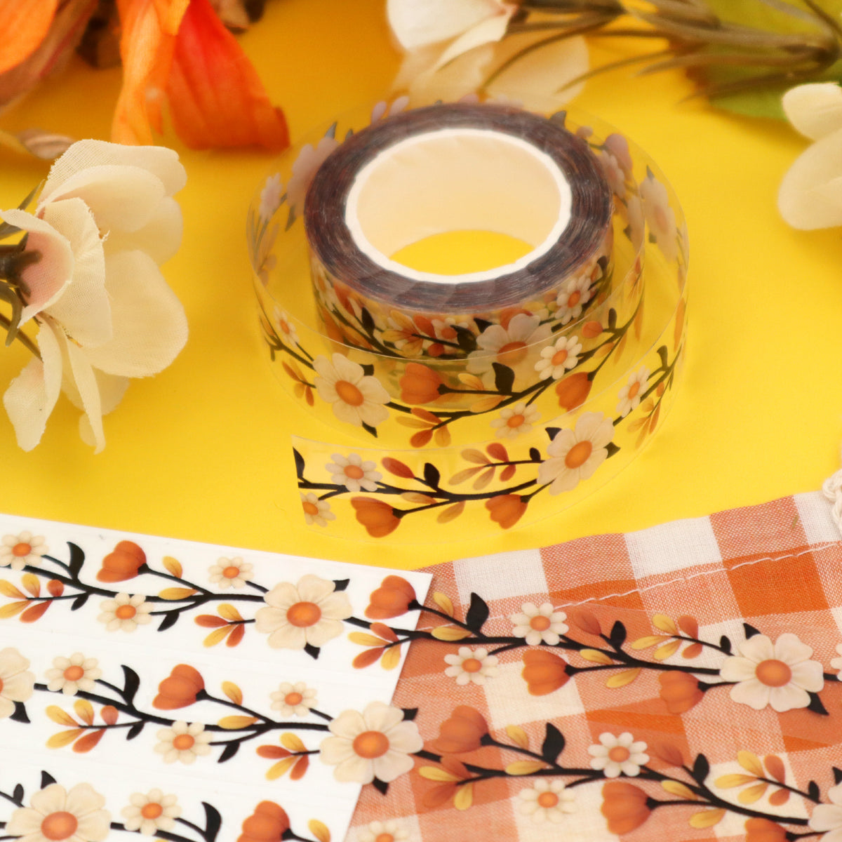 &quot;Fall Florals&quot; CLEAR Washi Tape