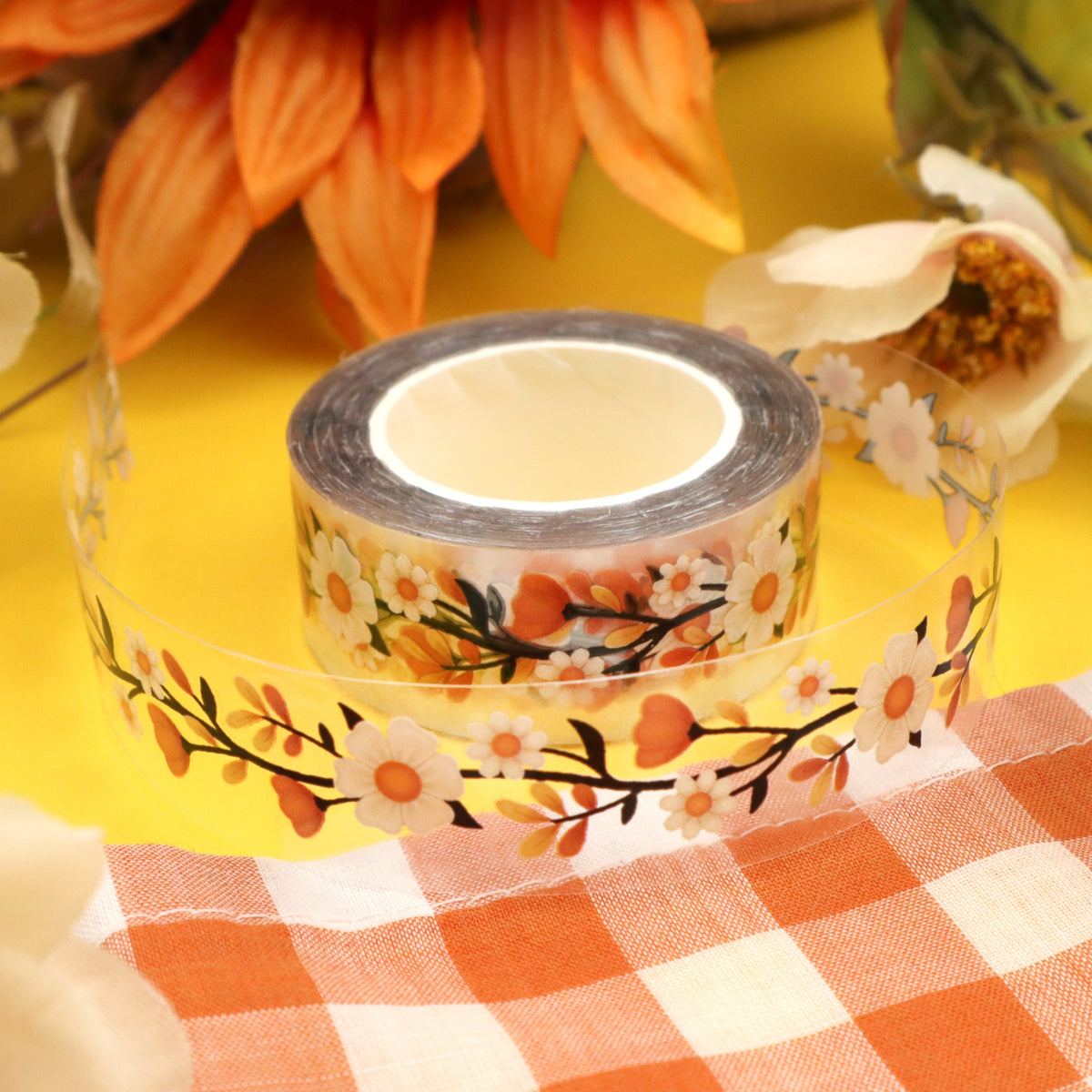 &quot;Fall Florals&quot; CLEAR Washi Tape – B Grade