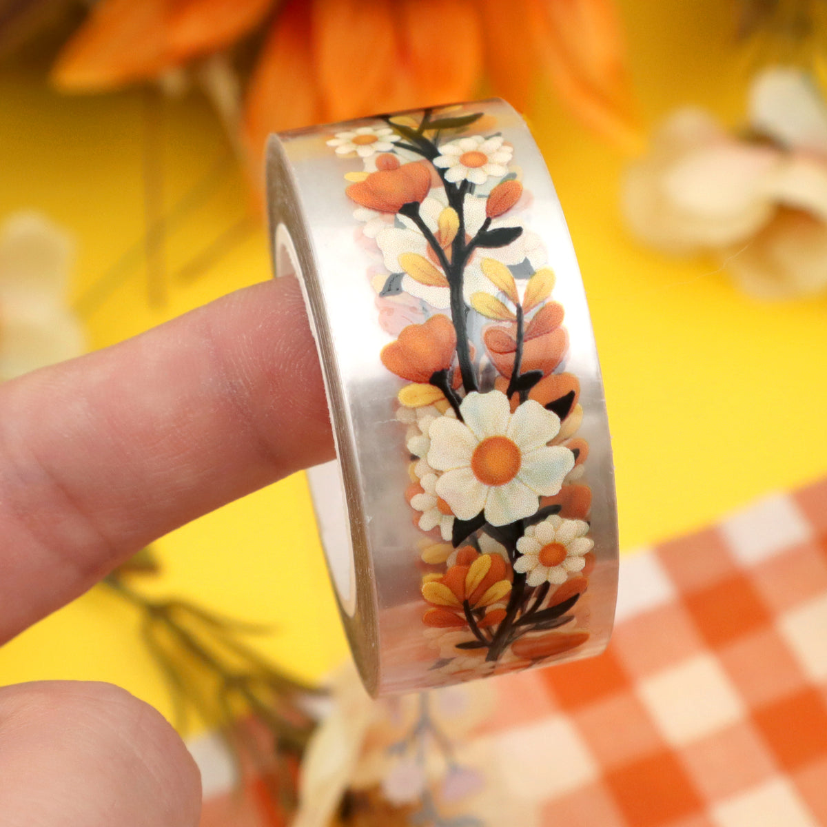 &quot;Fall Florals&quot; CLEAR Washi Tape – B Grade