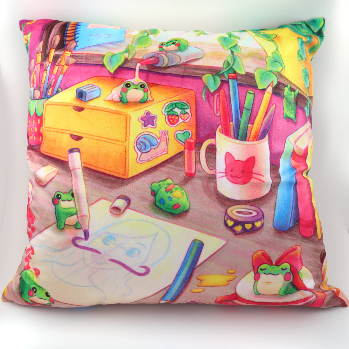 "Froggie Chaos" Pillow Cover