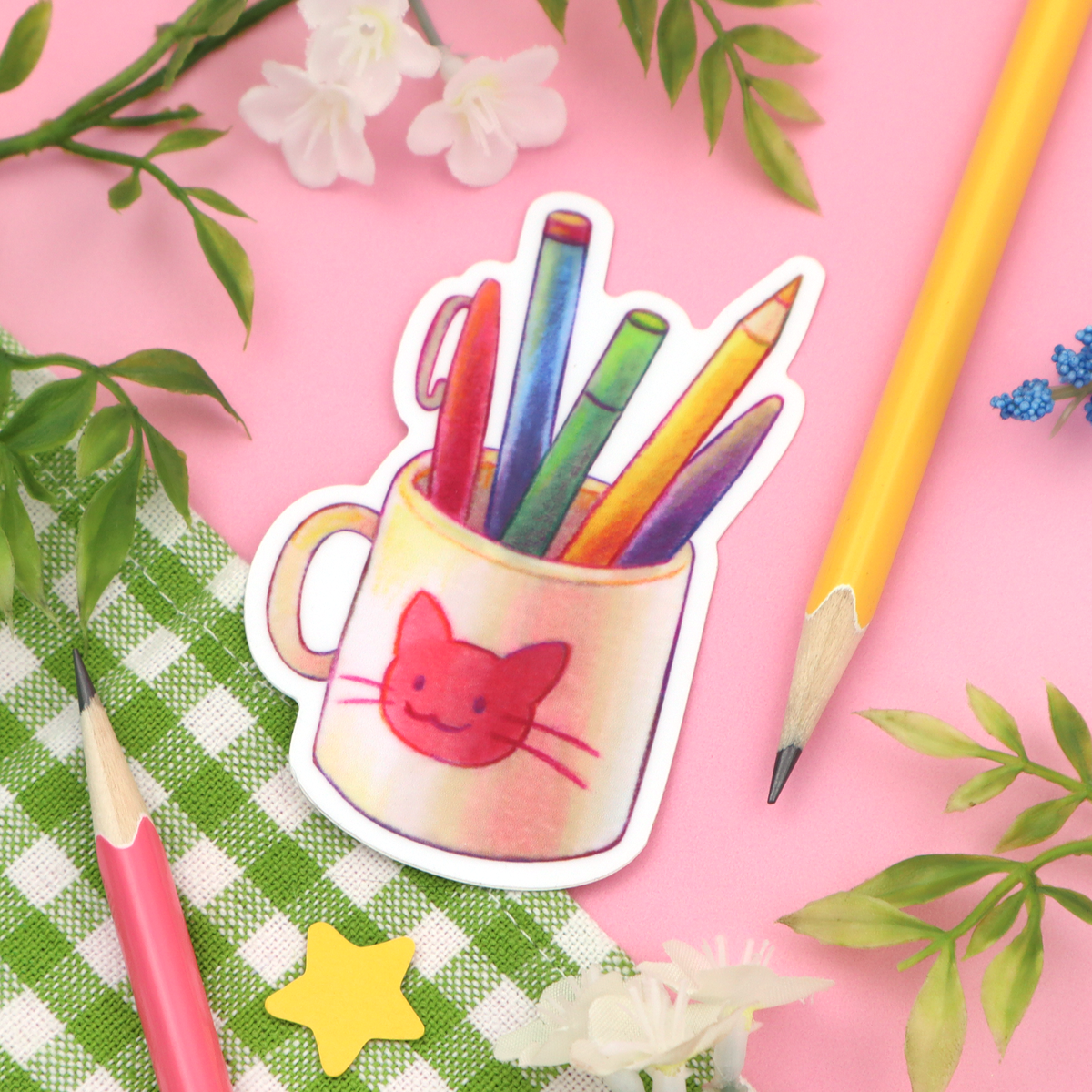 "Pen Cup" Vinyl Sticker