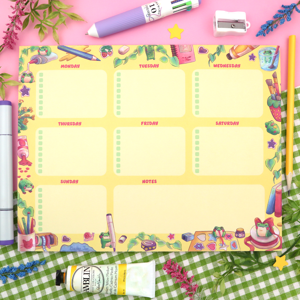 "Froggie Chaos" Weekly Planner Pad