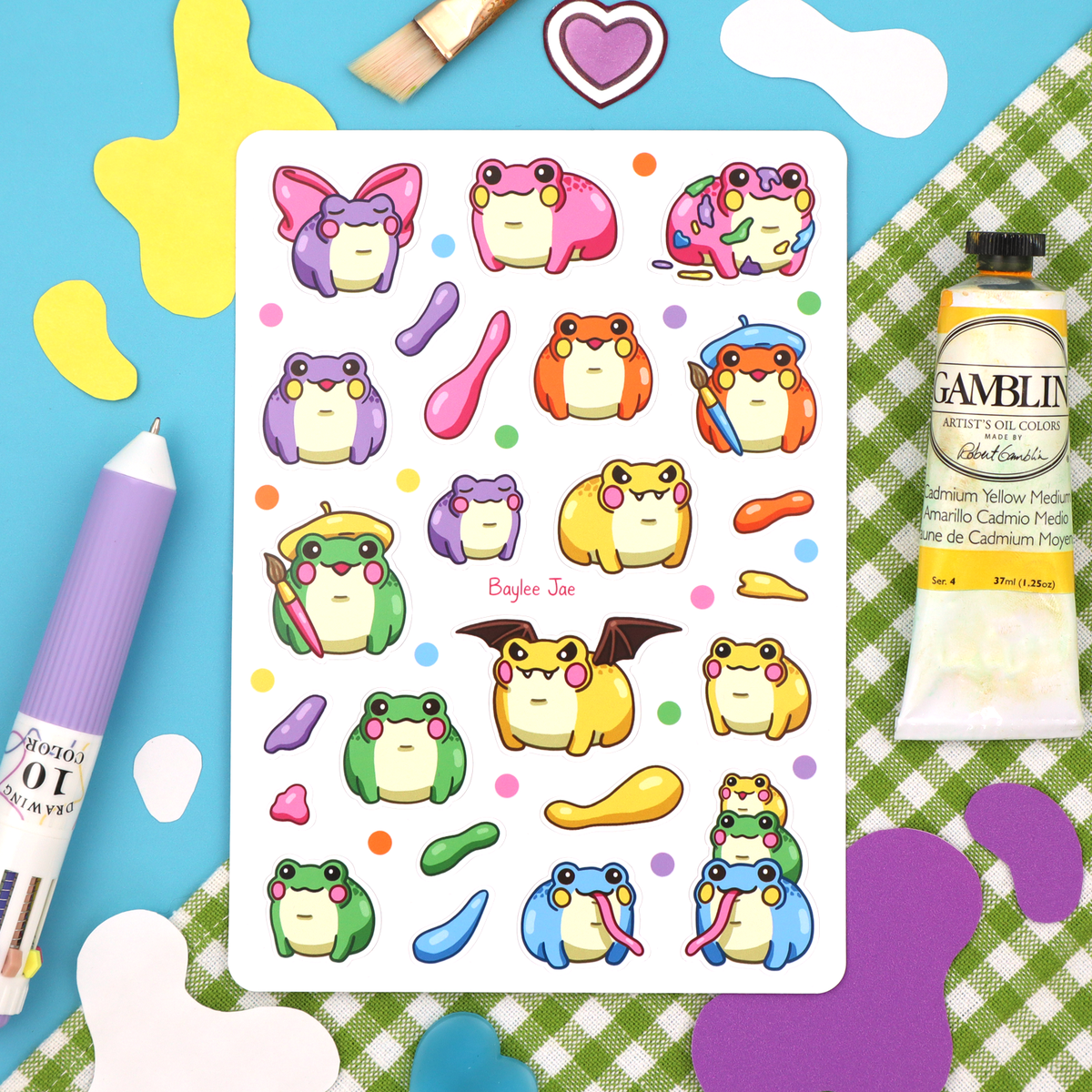 "Paint Froggies" Sticker Sheet