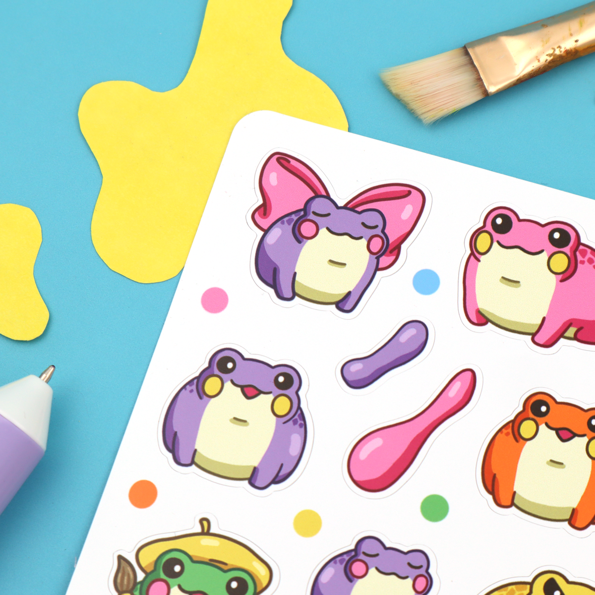 "Paint Froggies" Sticker Sheet