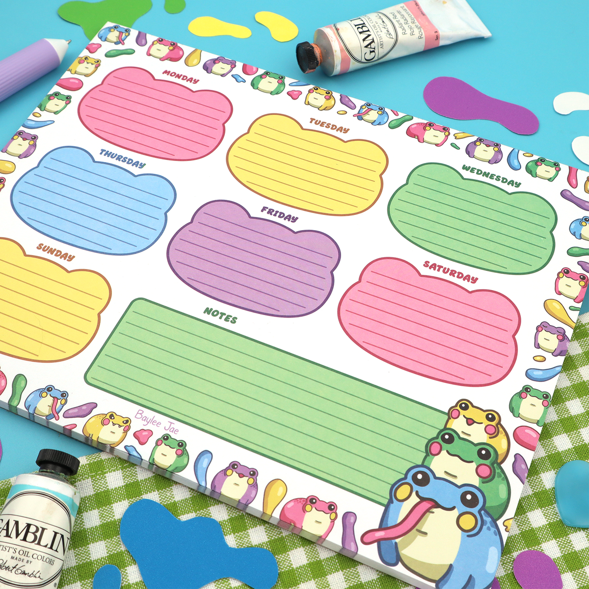 "Paint Froggies" Weekly Planner Pad