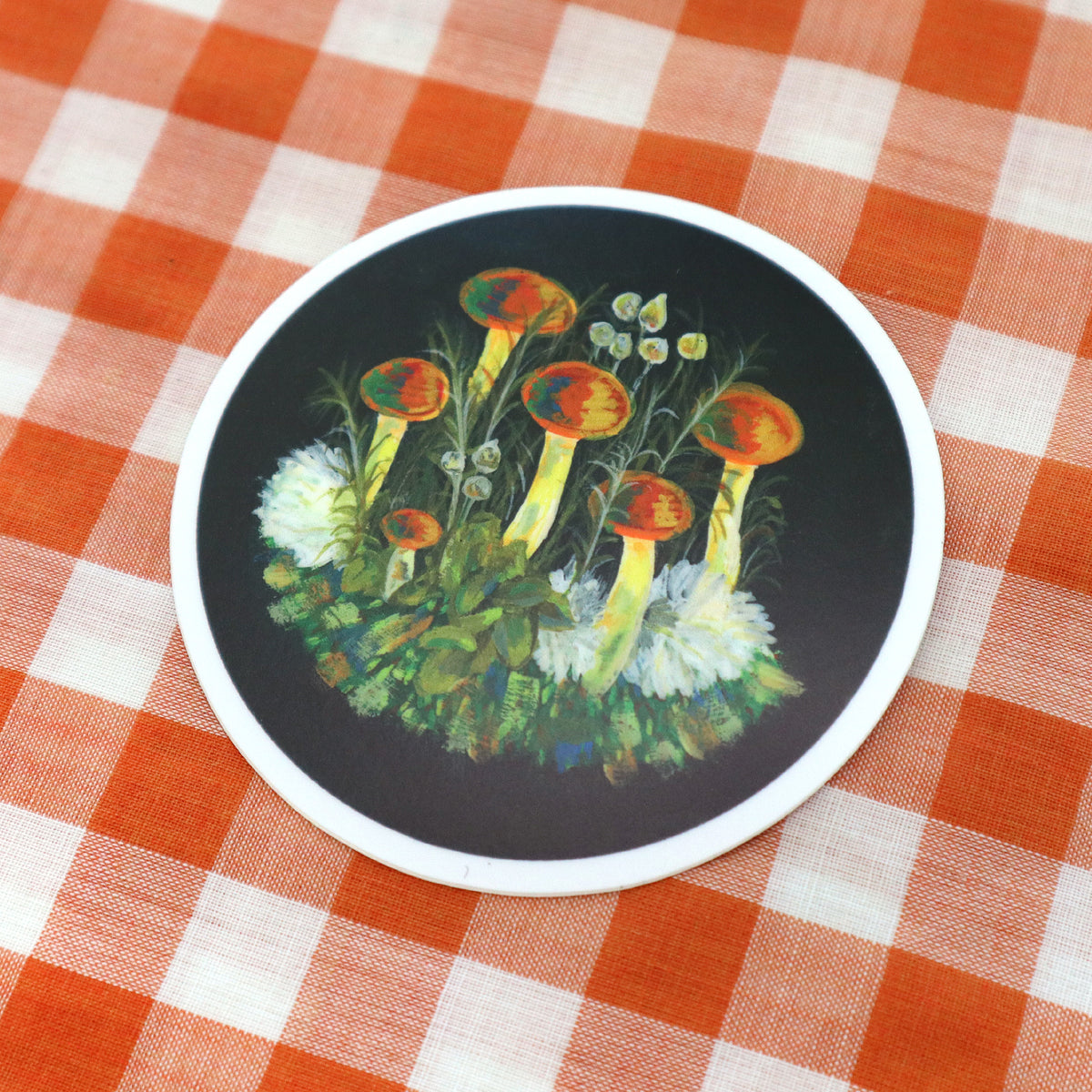 &quot;Gouache Mushrooms&quot; Vinyl Sticker