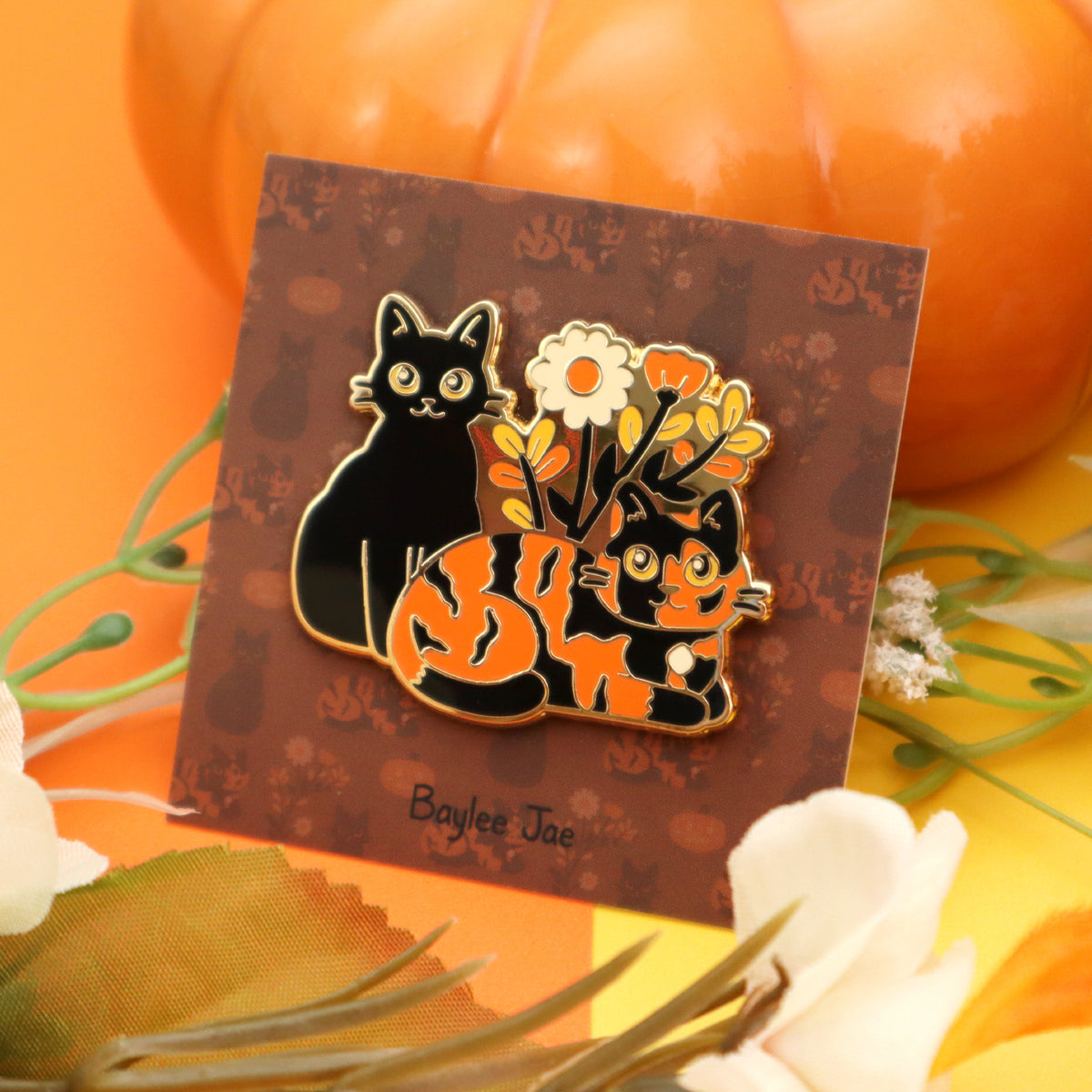 B Grade &quot;Halloween Cats&quot; Enamel Pin