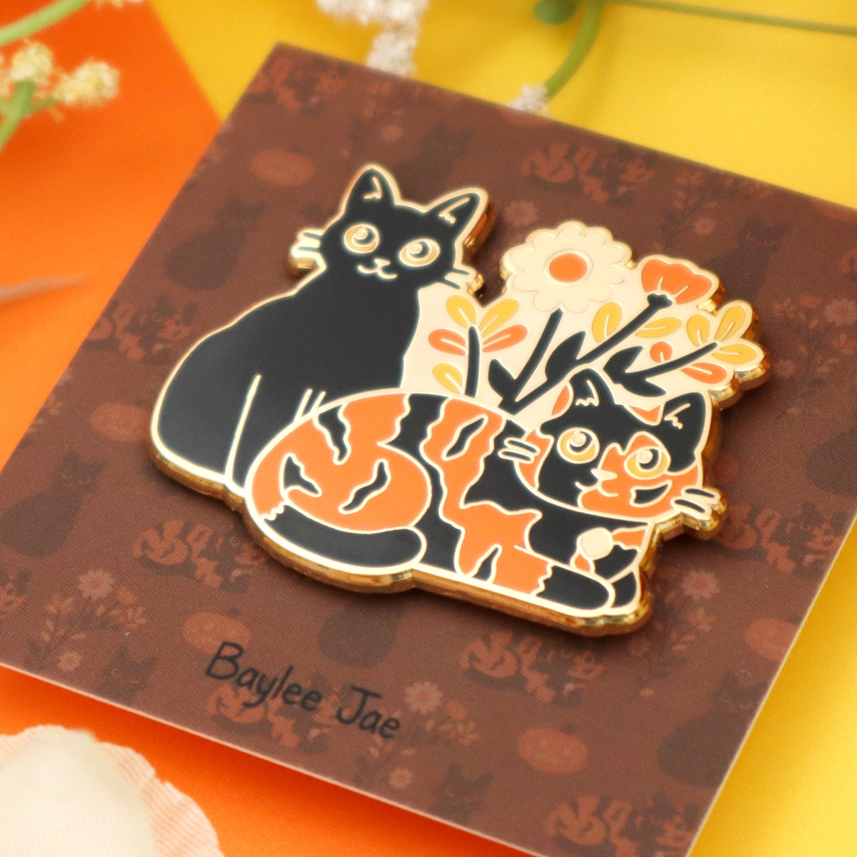 B Grade &quot;Halloween Cats&quot; Enamel Pin