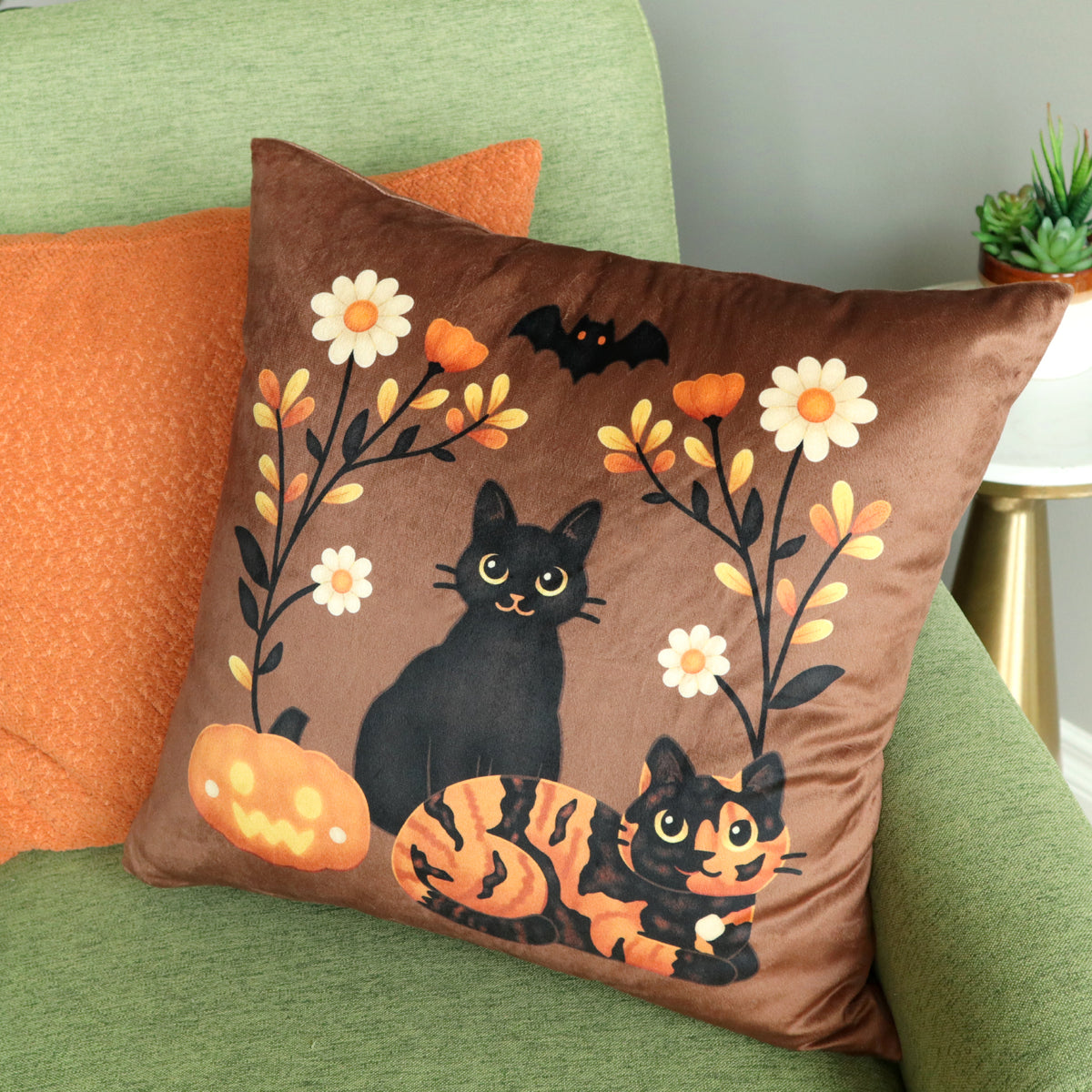 &quot;Halloween Cats&quot; Pillow Cover