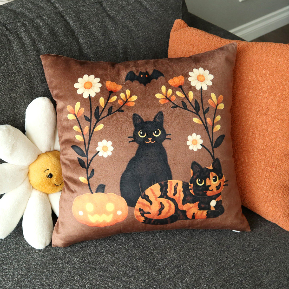 &quot;Halloween Cats&quot; Pillow Cover