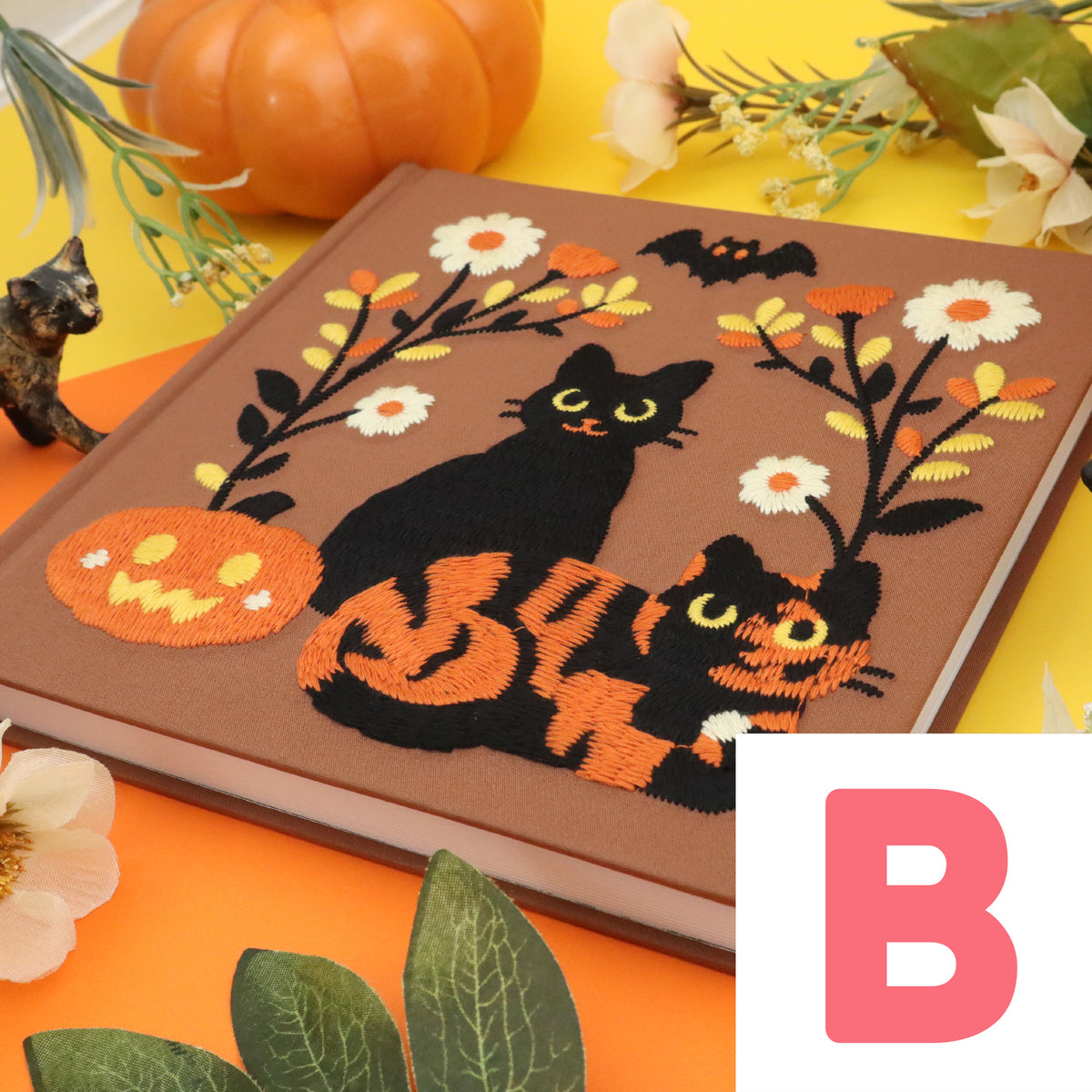 DISCOUNT Embroidered Sketchbook – Halloween Cats