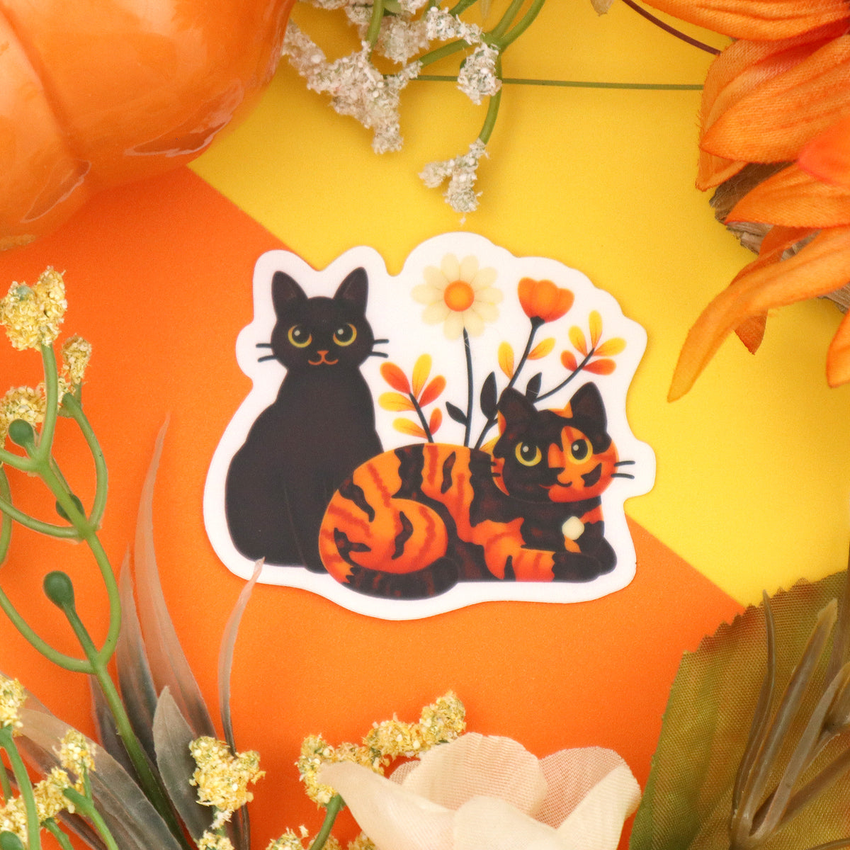 &quot;Halloween Cats&quot; Clear Vinyl Sticker