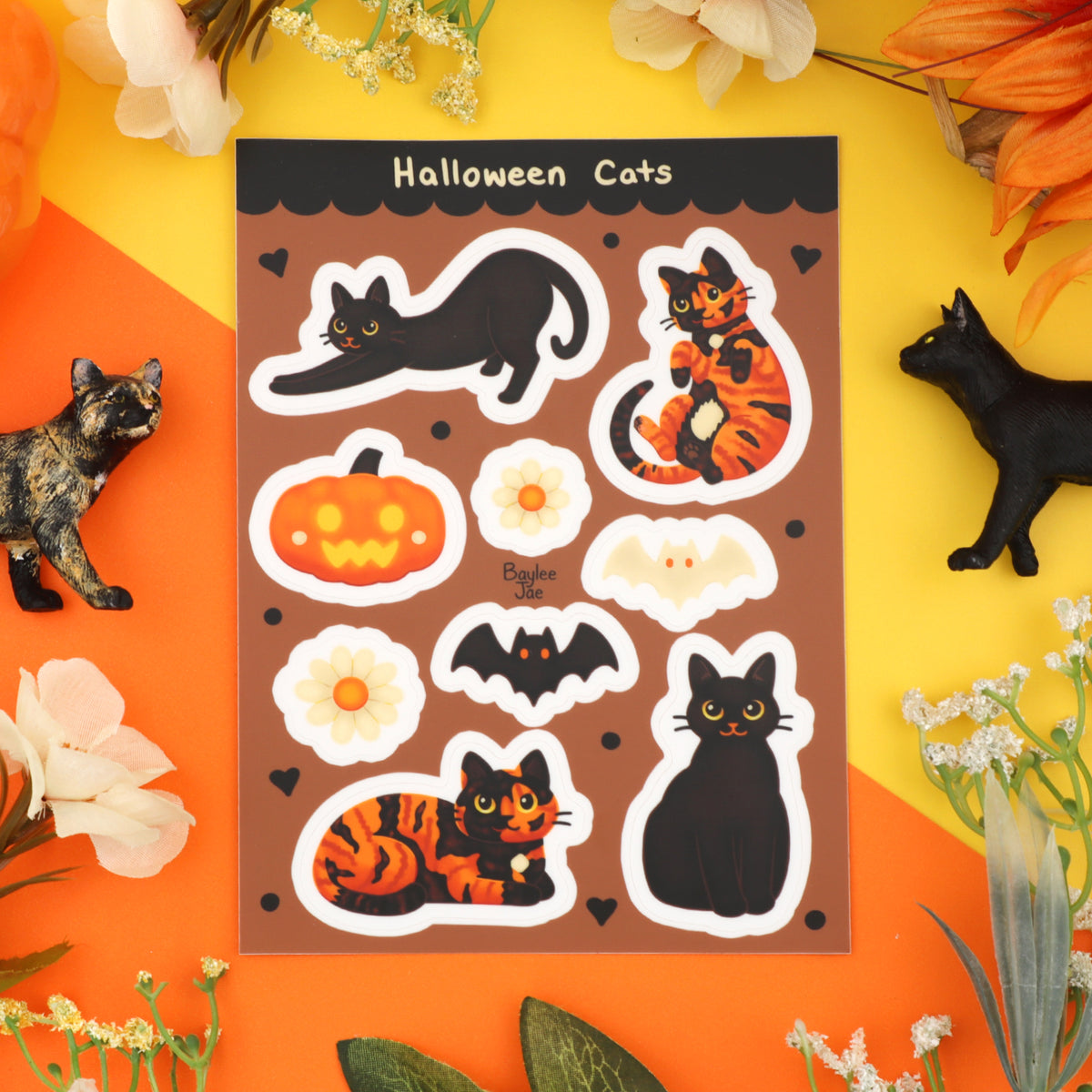 &quot;Halloween Cats&quot; Sticker Sheet