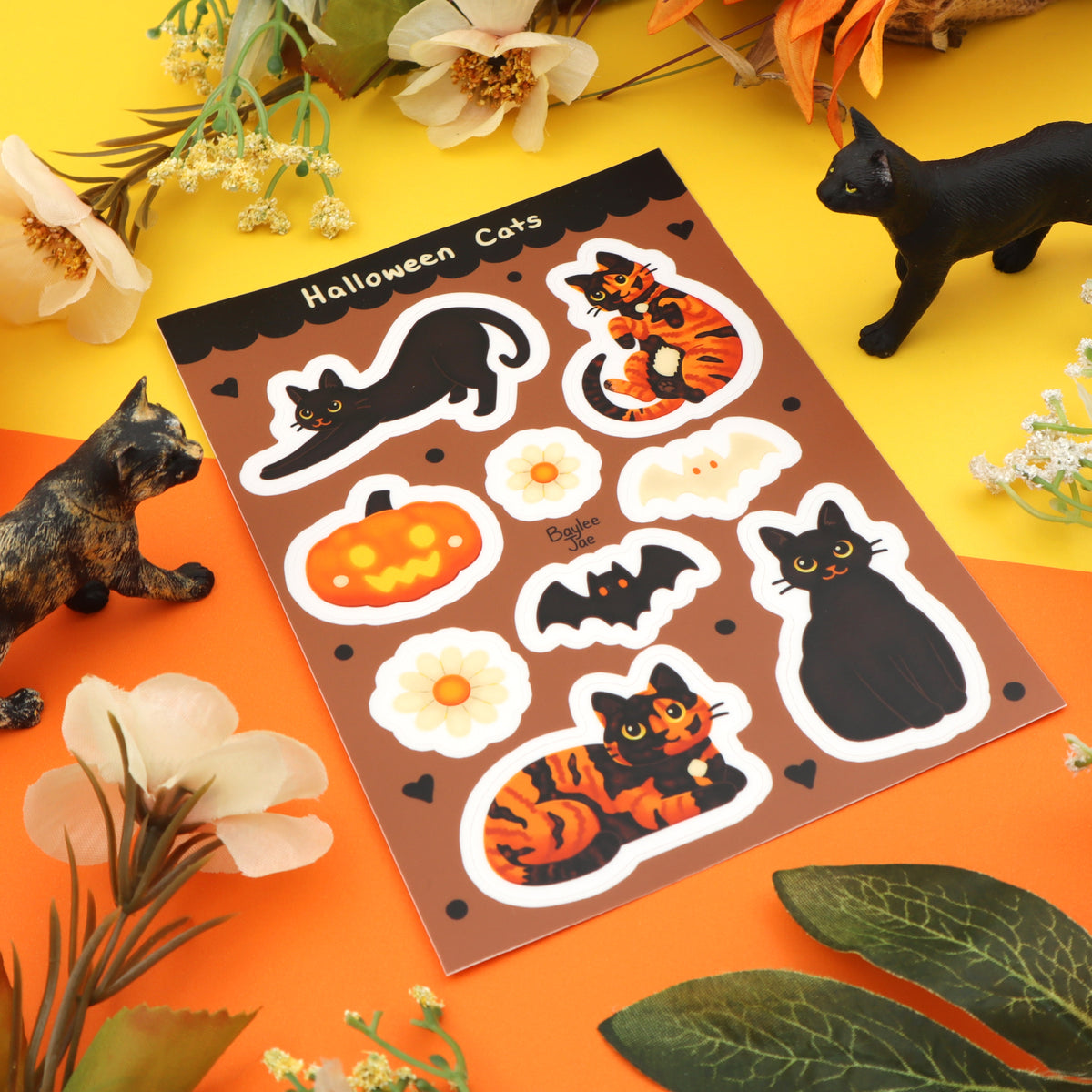 &quot;Halloween Cats&quot; Sticker Sheet