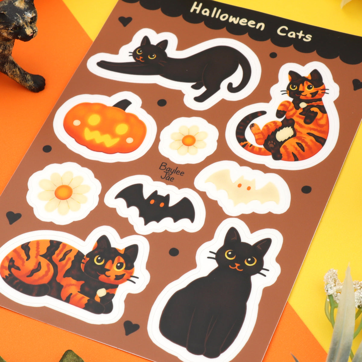 &quot;Halloween Cats&quot; Sticker Sheet