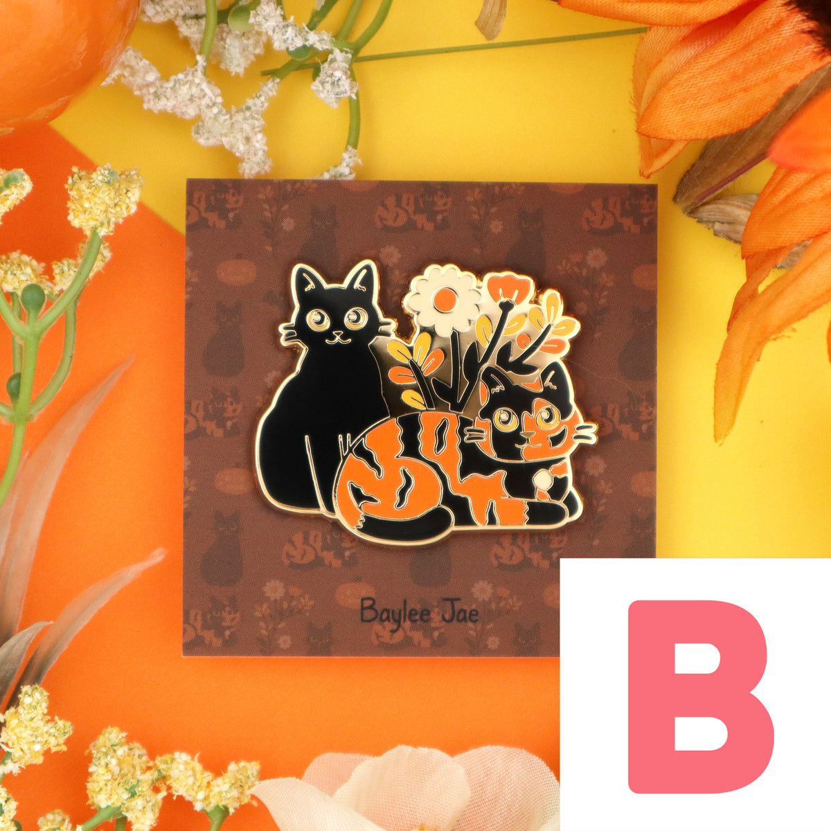 B Grade &quot;Halloween Cats&quot; Enamel Pin