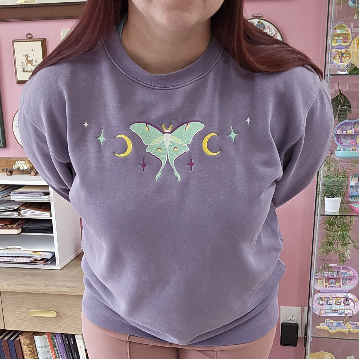 &quot;Luna Moth&quot; Embroidered Sweatshirt
