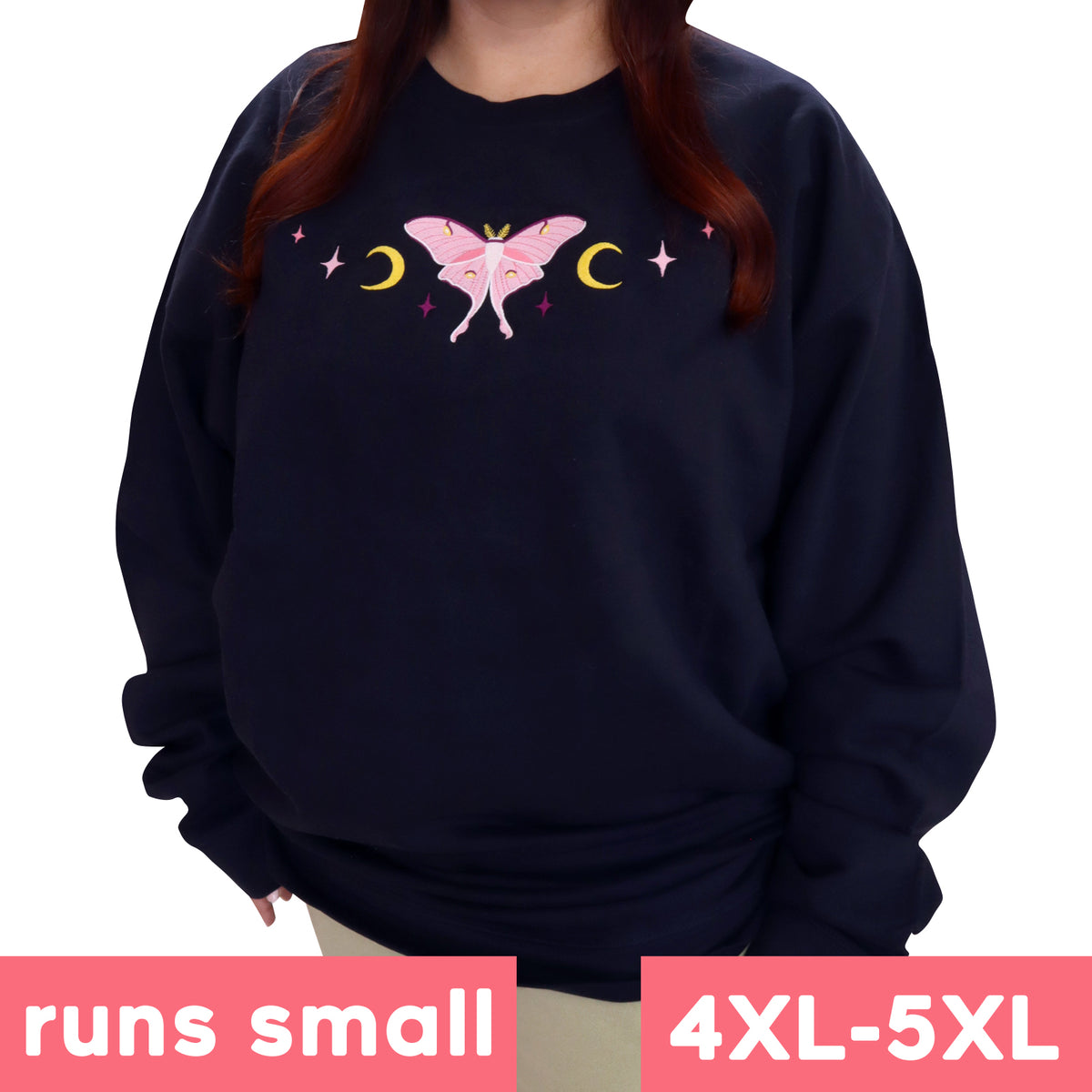 &quot;Pink Luna&quot; Navy Crewneck Sweatshirt