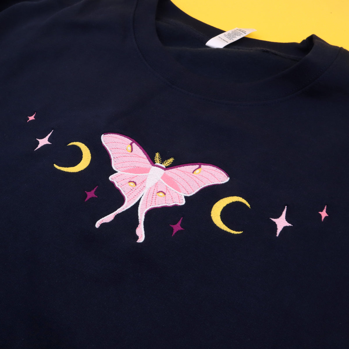 &quot;Pink Luna&quot; Navy Crewneck Sweatshirt