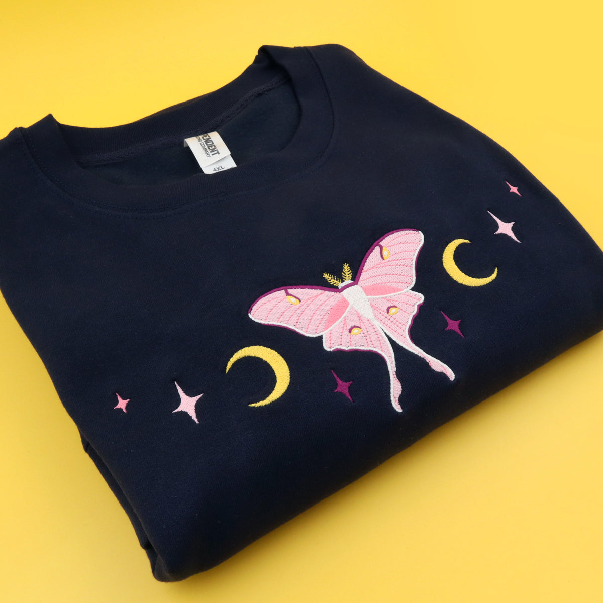 &quot;Pink Luna&quot; Navy Crewneck Sweatshirt