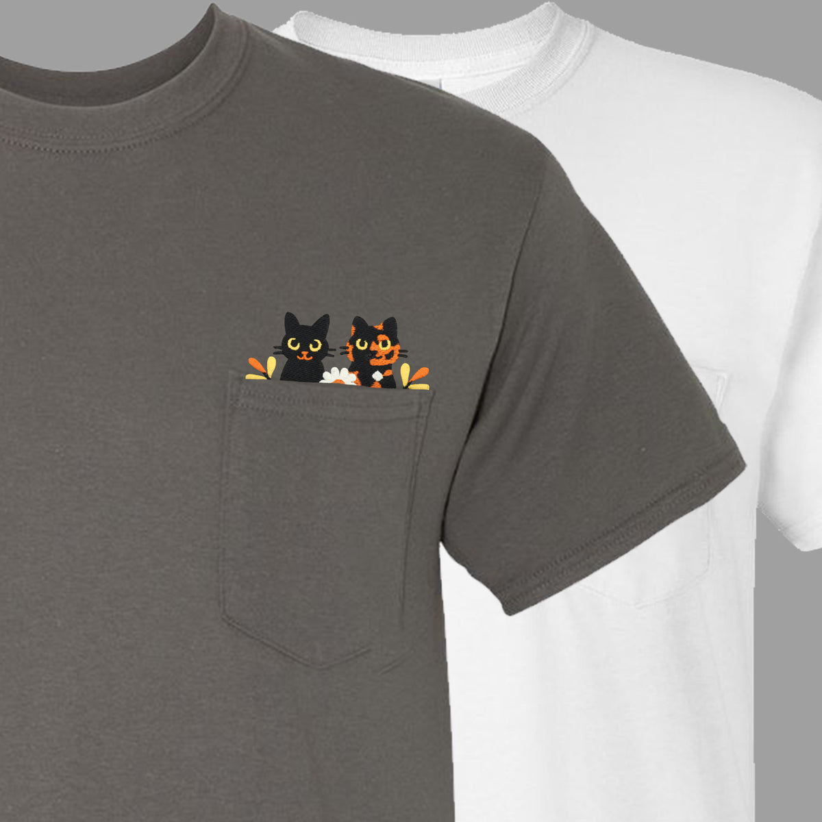 &quot;Halloween Cats&quot; Pocket Tee