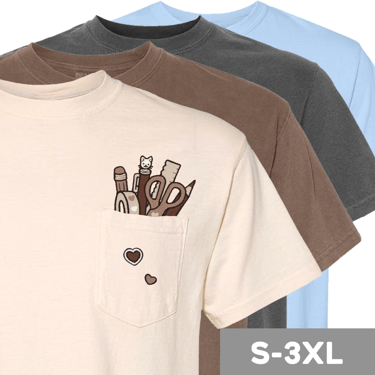 &quot;Stationery BROWN&quot; Pocket Tee