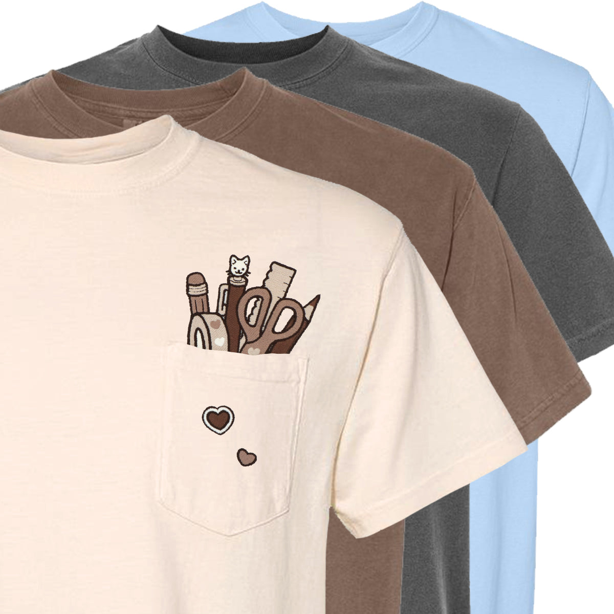 &quot;Stationery BROWN&quot; Pocket Tee