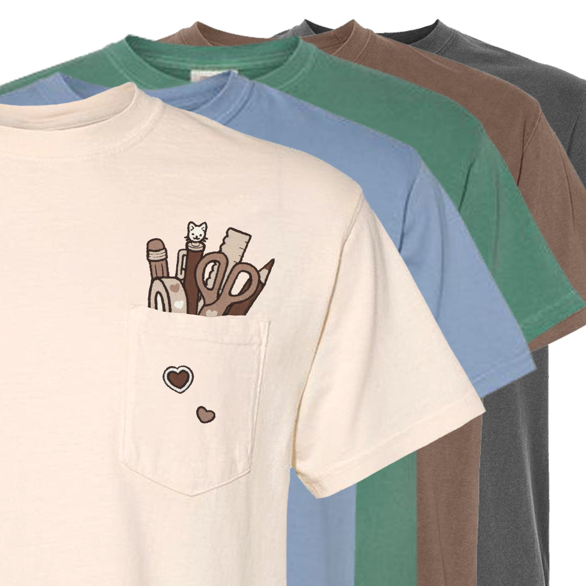 "Stationery BROWN" Pocket Tee