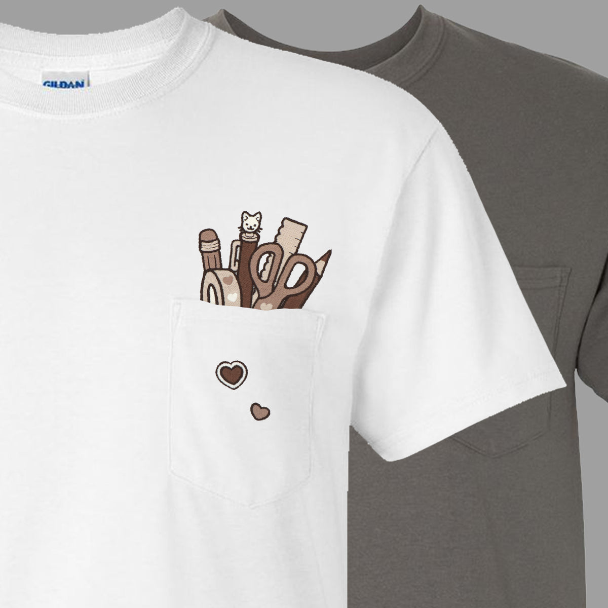 &quot;Stationery BROWN&quot; Pocket Tee