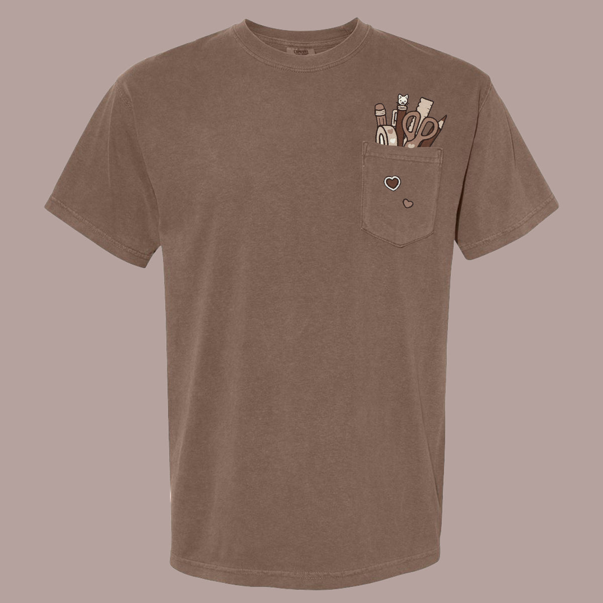 &quot;Stationery BROWN&quot; Pocket Tee
