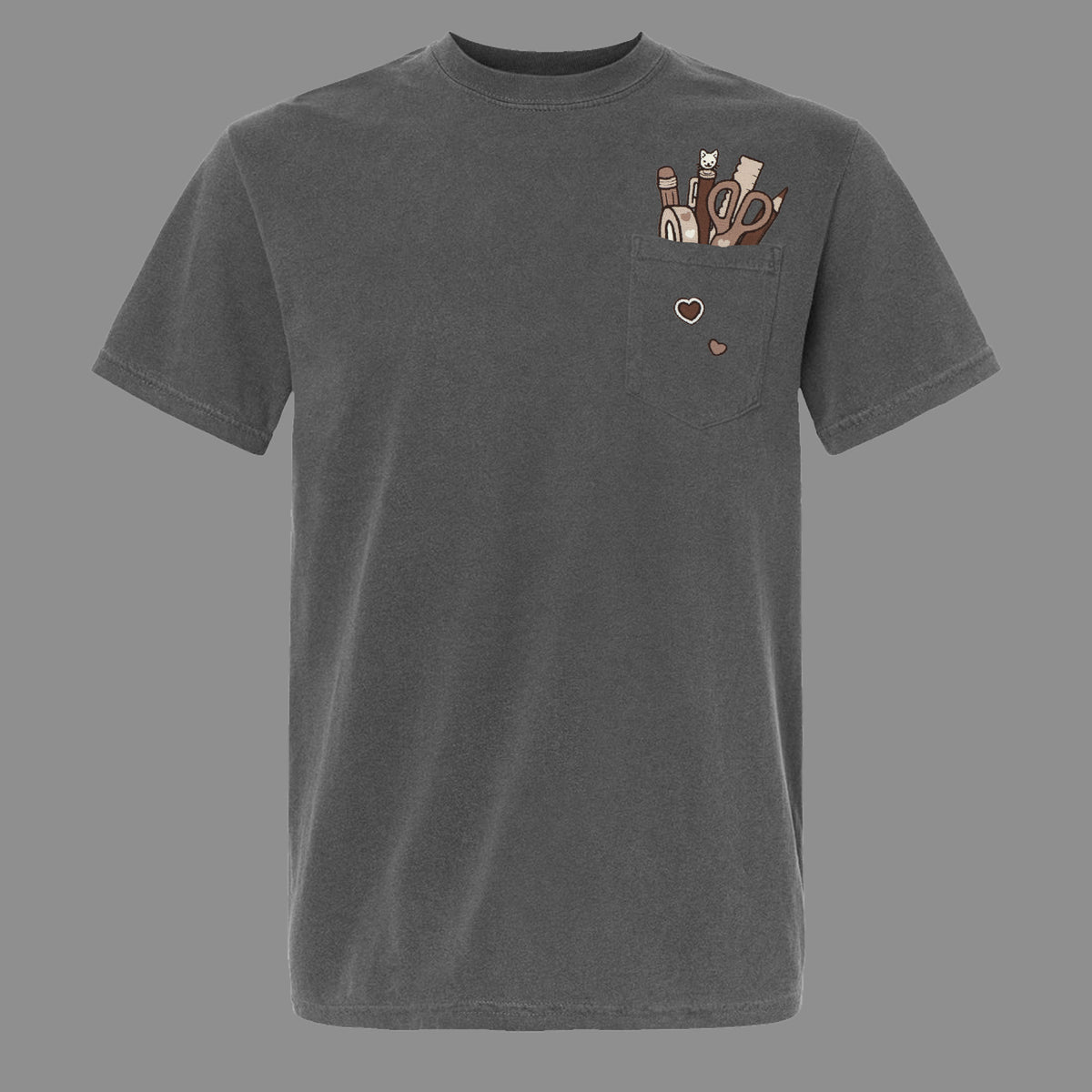 &quot;Stationery BROWN&quot; Pocket Tee