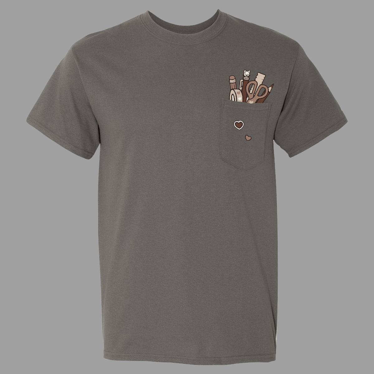 &quot;Stationery BROWN&quot; Pocket Tee