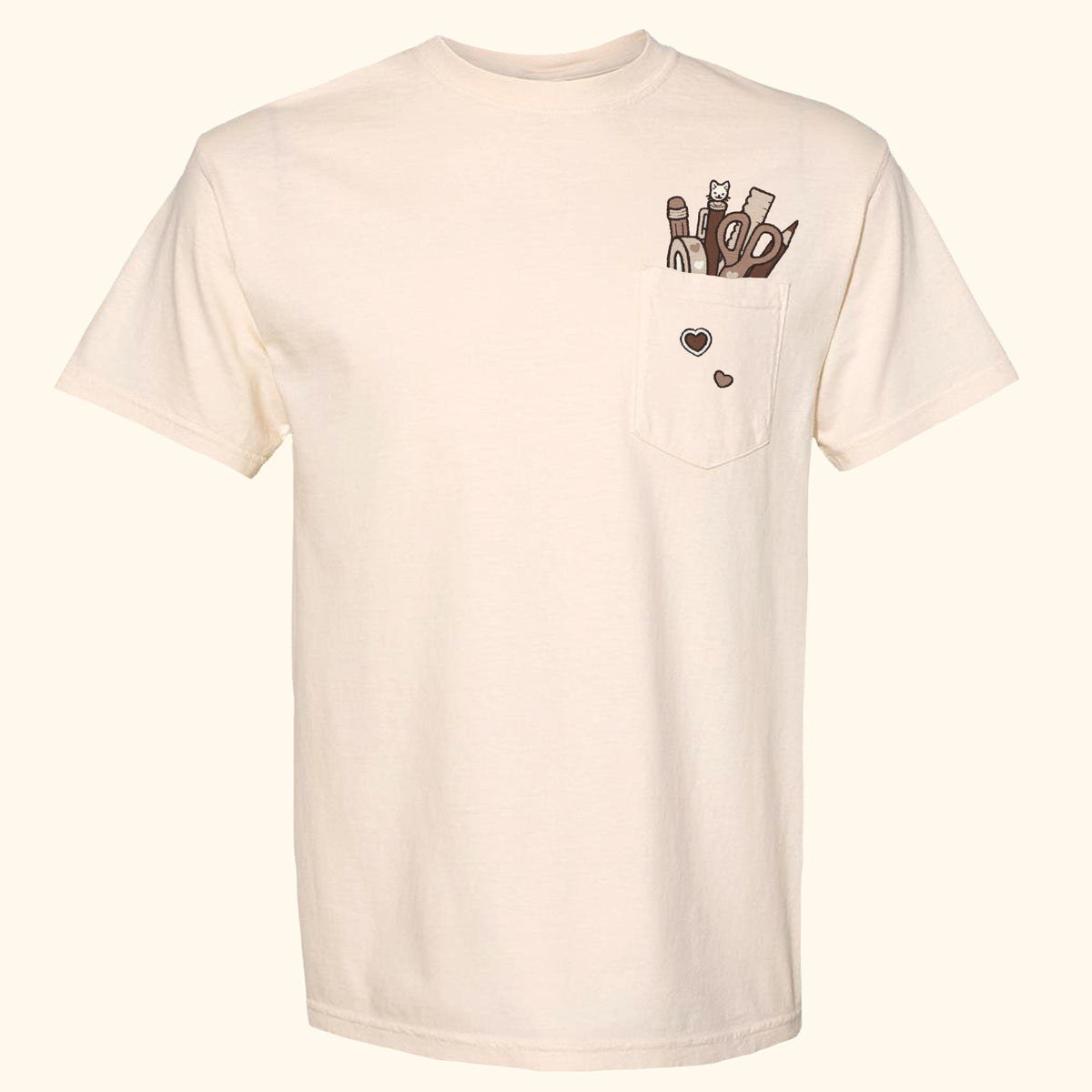 &quot;Stationery BROWN&quot; Pocket Tee