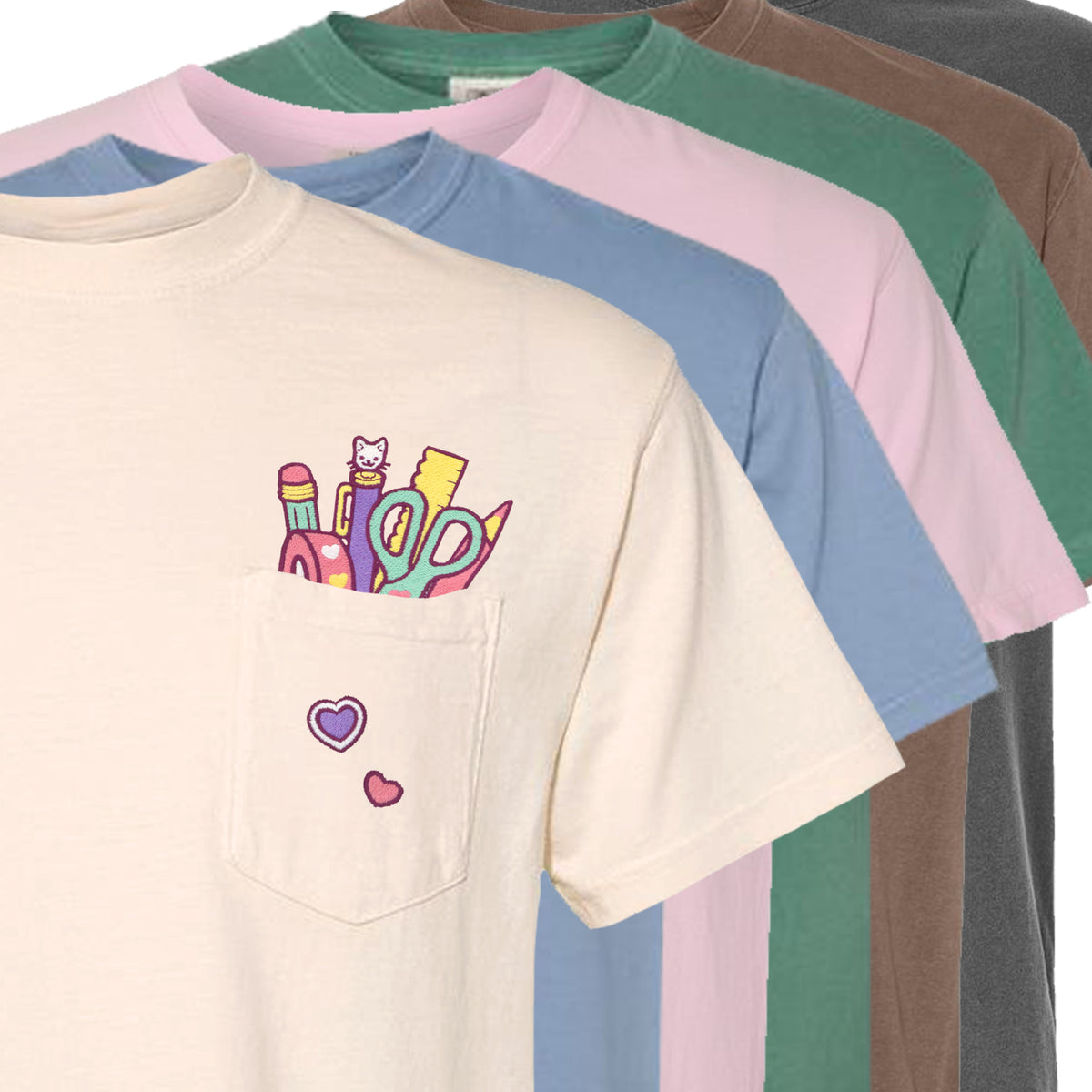 "Stationery COLOURFUL" Pocket Tee