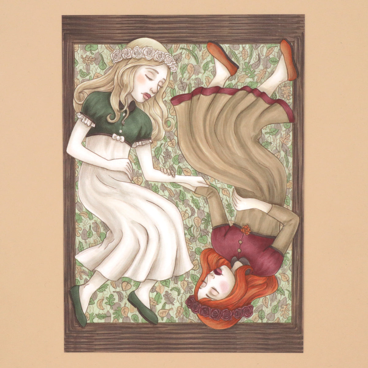 "Snow White and Rose Red" Art Print