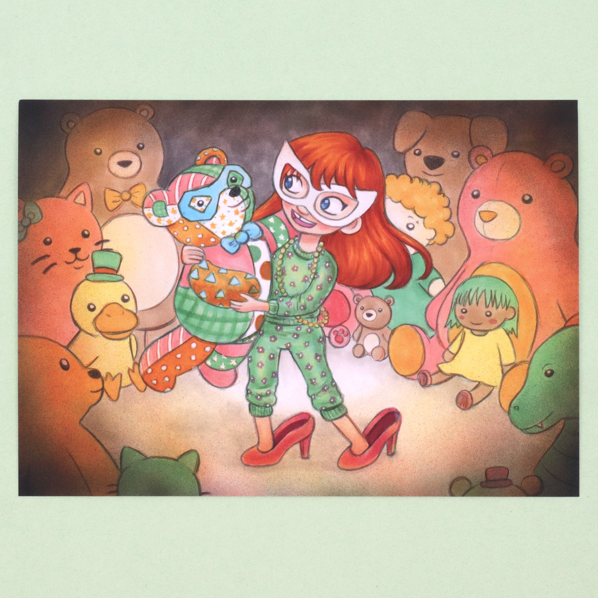 "Teddy Bear Masquerade" Art Print