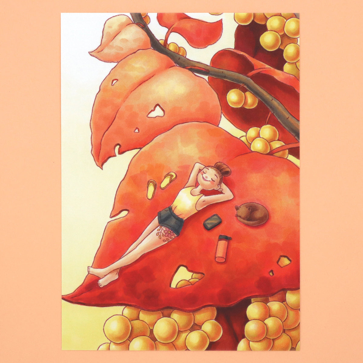 "Leaf Lounger" Art Print