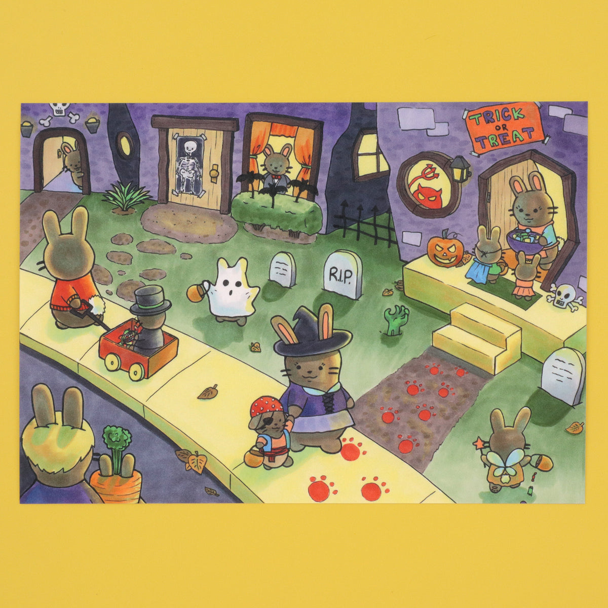 "Trick or Treat Buns" Art Print