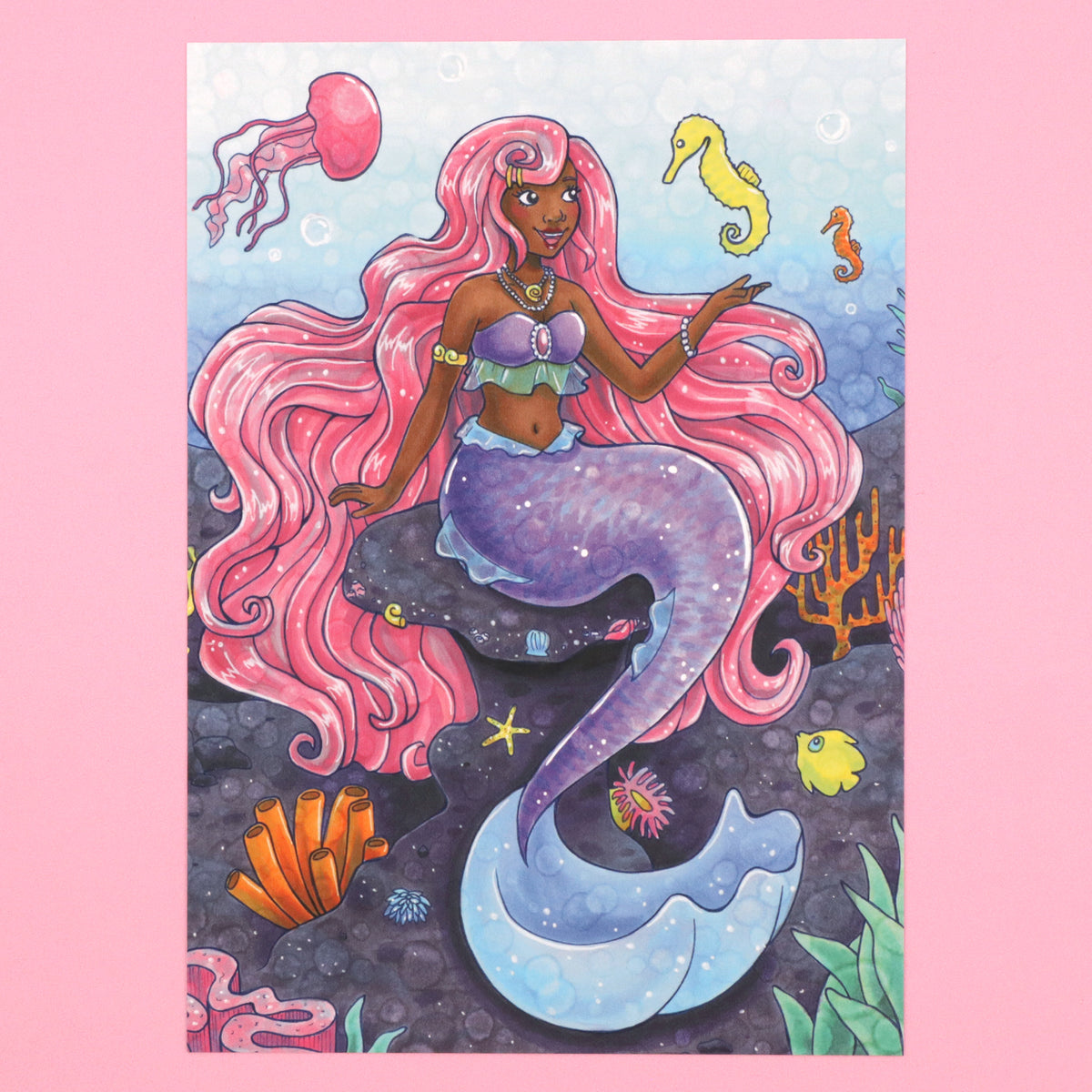 "Pastel Mermaid" Art Print