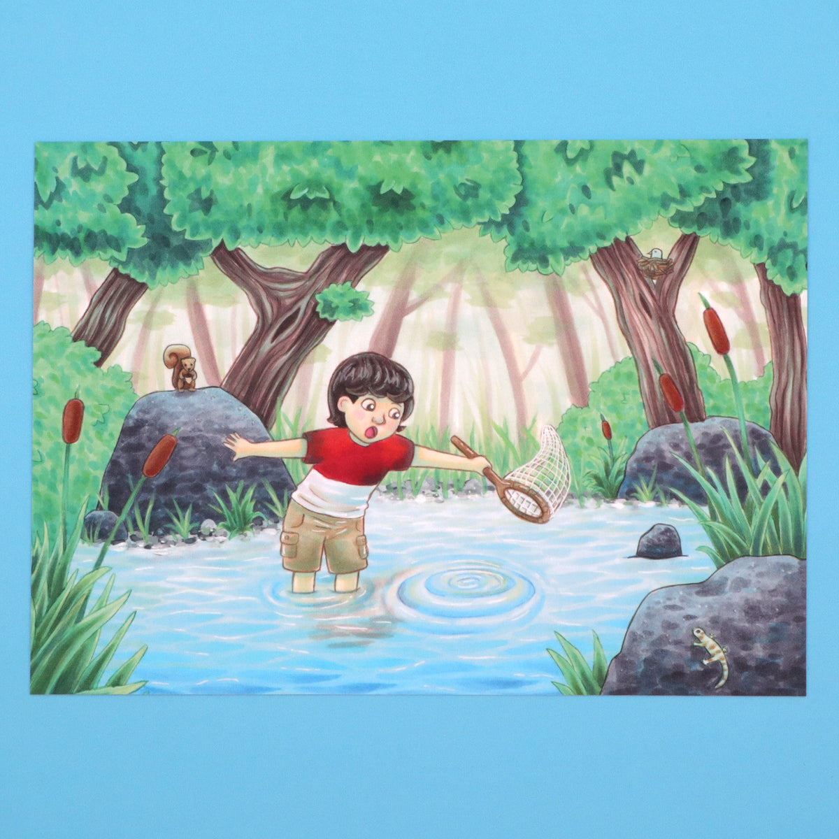 "Boy in Pond" Art Print