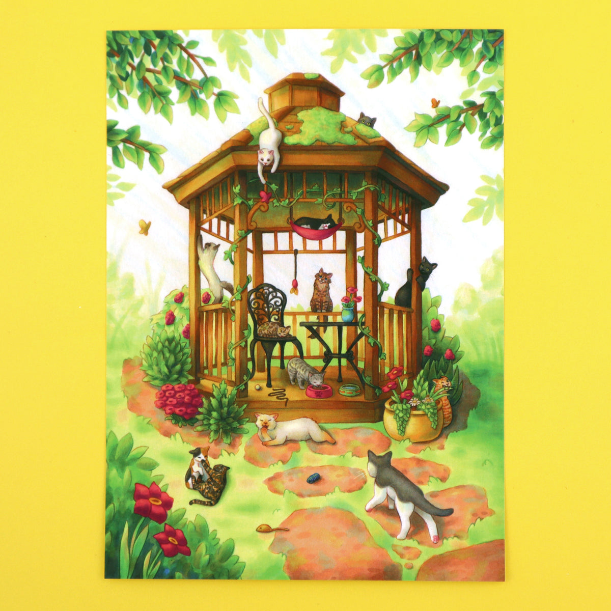 "Gazebo Cats" Art Print