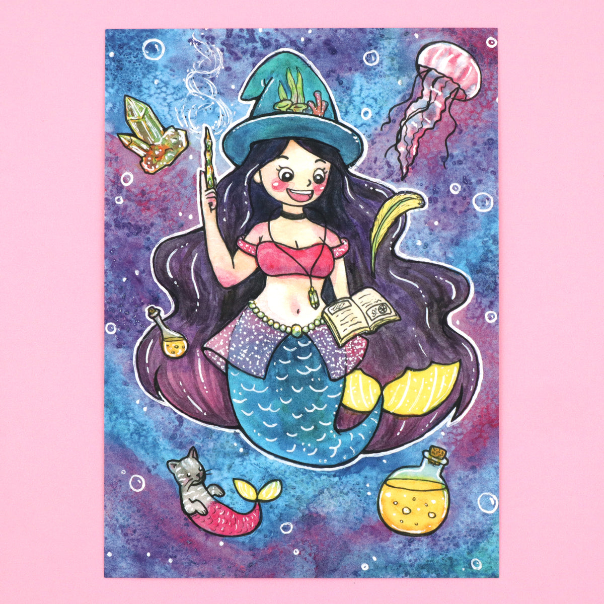 "Witchy Mermaid" Art Print