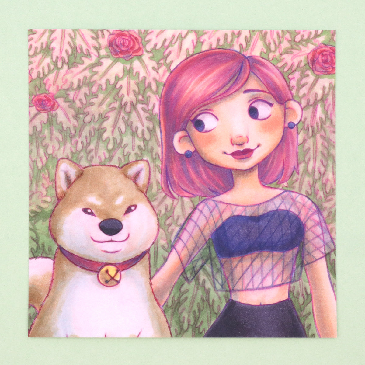 "Girl with Dog" Art Print