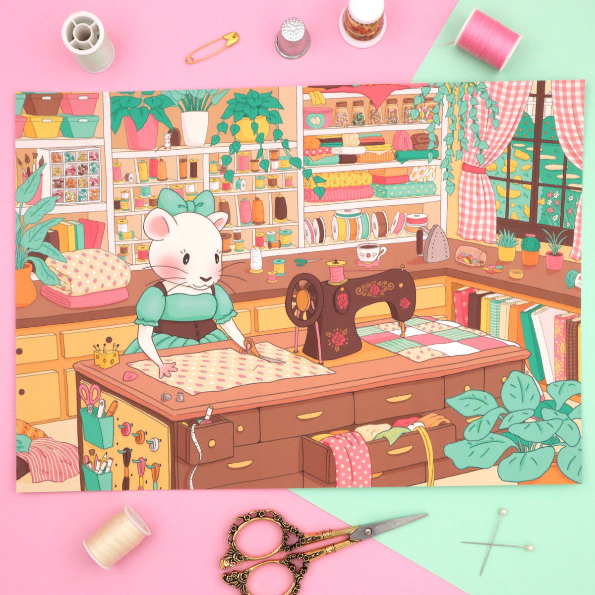 &quot;Squeaky Seamstress&quot; Art Print