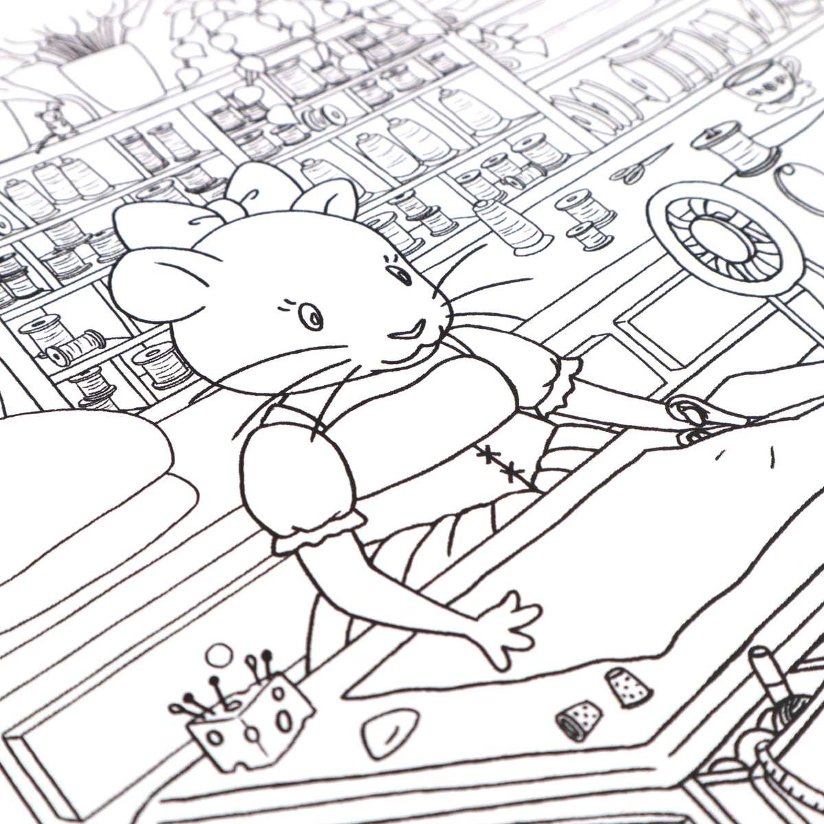 &quot;Squeaky Seamstress&quot; Colouring Page